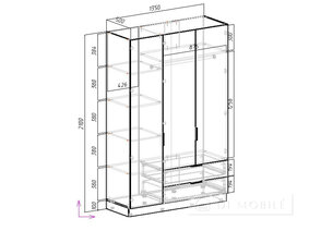 Cabinet pliant 2SH3D "City C-18" 1350 mm