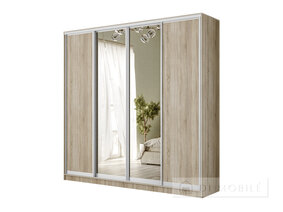 Dulap "Standard" 2400/600/2400/ Nimfea Clădire de tablă Alba, faţade de tablă AL/ Nymphea Alba (2) + oglindă (2)