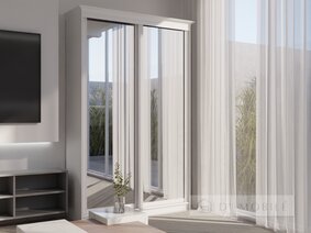 Шкаф купе "Рим-Венециано" 1400 мм 2-дверный серия WT Белый