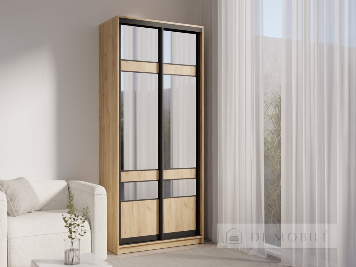 Шкаф-купе двухдверный "E-Line" ШК.1.1 900 мм с полками, штангой/микролифт