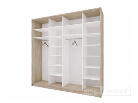 Dulap "Standard" 2400/600/2400/ Nimfea Clădire de tablă Alba, faţade de tablă AL/ Nymphea Alba (2) + oglindă (2)