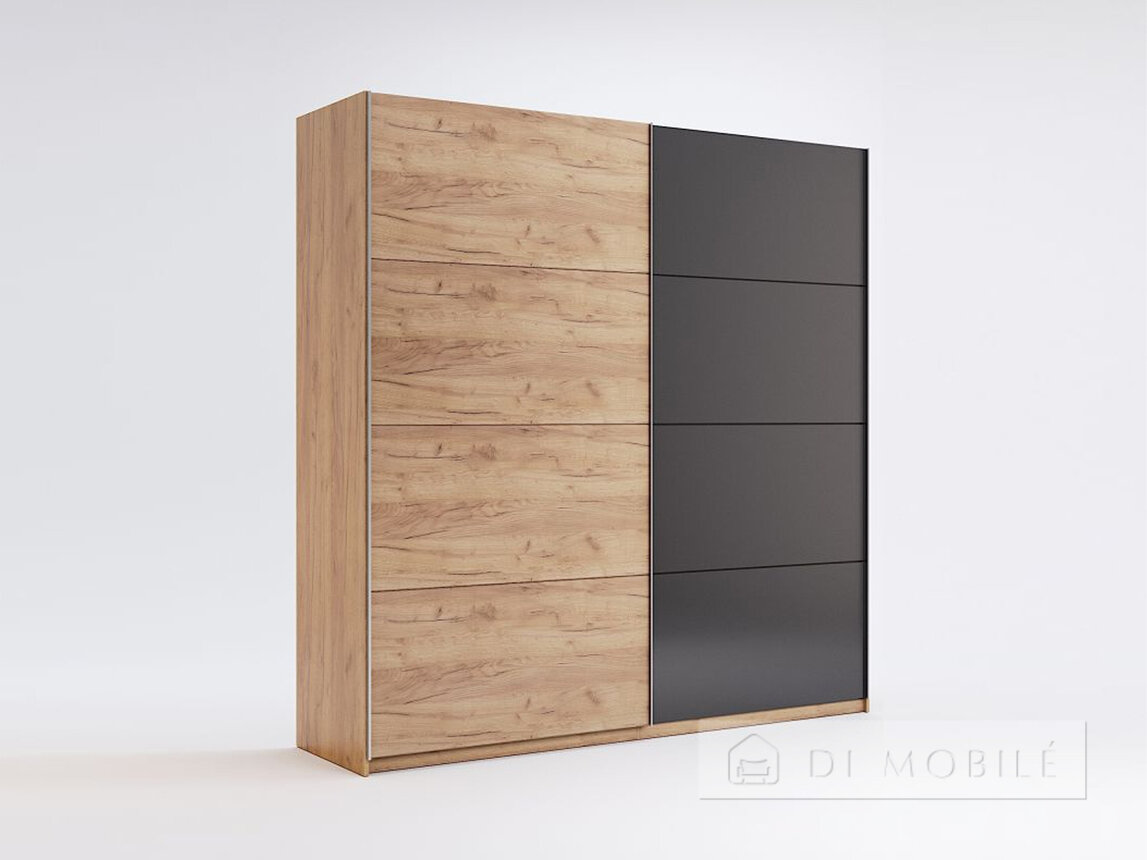 Dulap "Luna / Luna" 1,5 m cu spate Oak Kraft / Mat Lava, seria H