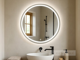 Oglindă rotundă cu iluminare față