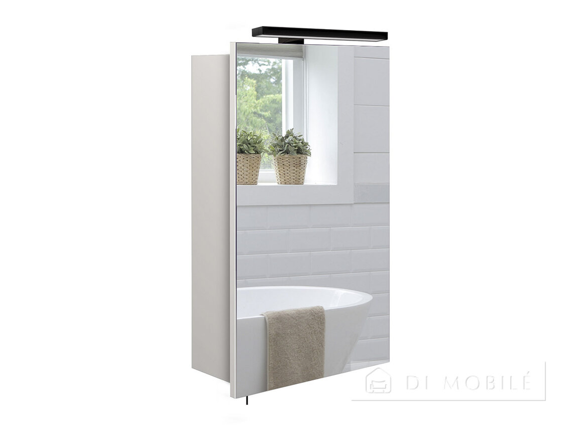 Dulap cu oglindă în baie "Runa Negru 41"