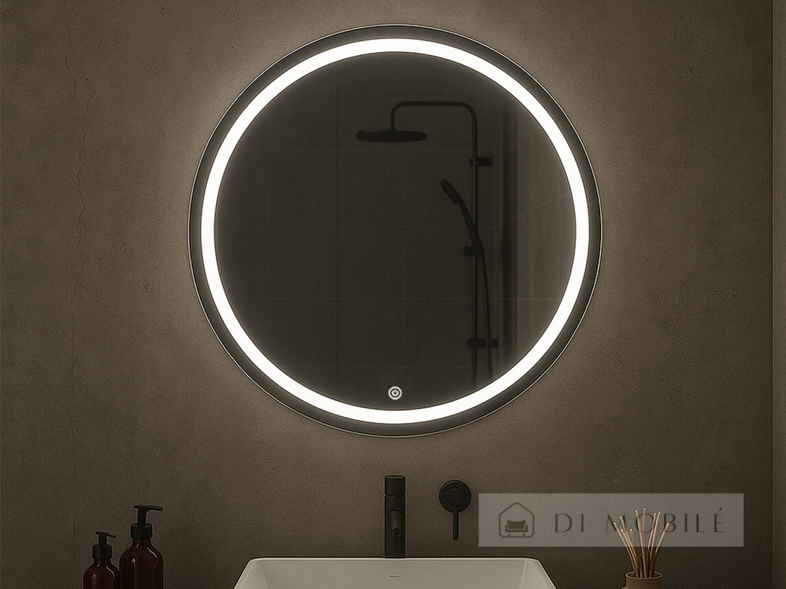 Oglindă rotundă cu iluminare de fundal