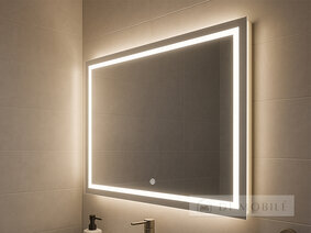 Зеркало прямоугольное горизонтальное с фоново-фронтальной подсветкой