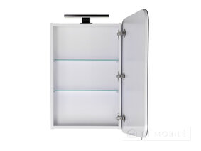 Dulap cu o oglindă în baie "Sorrento Black 41" cu o lampă