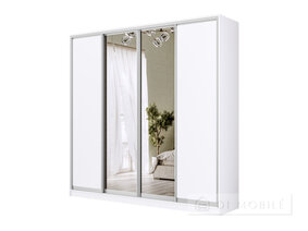 Dulap "Standard" 2400/600/2400/ Nimfea Clădire de tablă Alba, faţade de tablă AL/ Nymphea Alba (2) + oglindă (2)