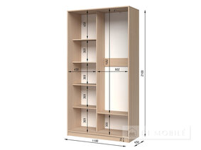 Dulap cu două uşi "E-Line" ShK.1.1 1100 mm