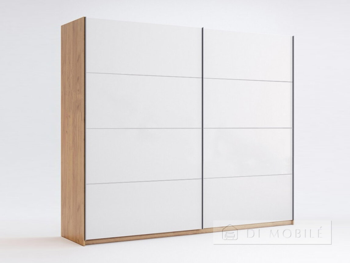 Dulap coupe "Asti" 250x212x62 cm luciu alb cu 2 uşi, seria H