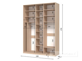 Dulap cu două uşi "E-Line" ShK 3.1 1800 mm cu bar / microlift şi rafturi