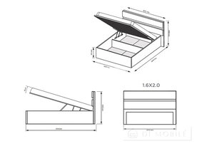 Pat "Lilu" cu mecanism de ridicare Chipboard