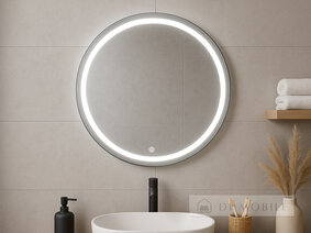 Oglindă rotundă cu iluminare de fundal