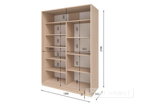 Dulap cu două uşi "E-Line" ShK 2.2 1300 mm cu rafturi