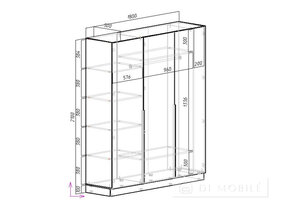 Cabinet pliant cu departamentul de călcat "City C-17" 1800 mm