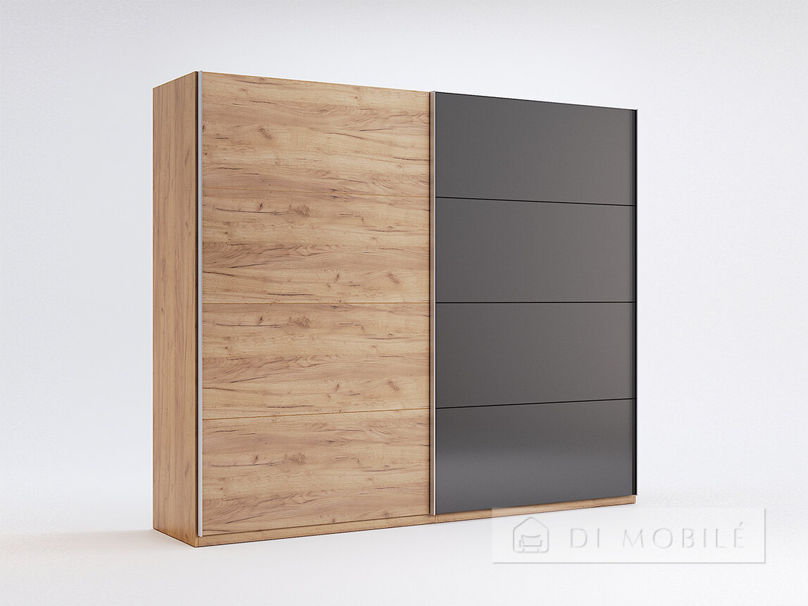 Dulap "Moon" 250x212x62 cm 2 usi luminat spate Ambarcaţiuni de stejar / Mat lava, seria H