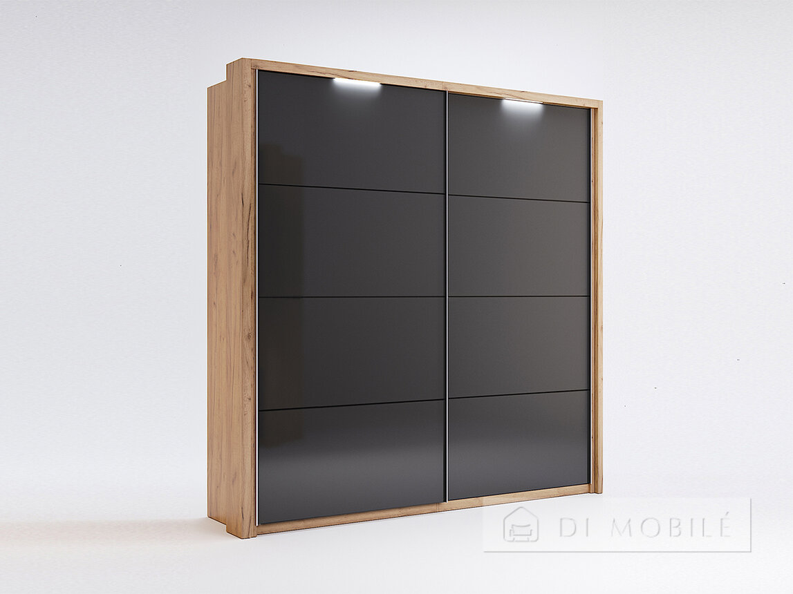 Coupe dulap "Moon" 150x212x62 cm 2 usi cu backlit Mat Lava