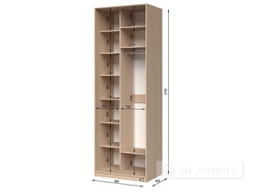Dulap cu două uşi SHK.1.1 900 mm cu bar / microlift şi rafturi