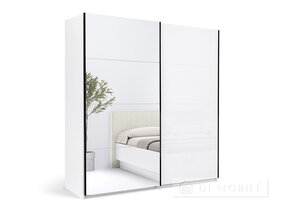 Dulap "Mila" 2.0 x 2.1 m usa Gloss White / Mirror
