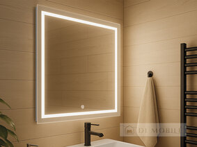 Oglindă orizontală dreptunghiulară cu iluminare de fundal