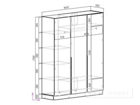 Cabinet pliant "City C-16" 1650 mm