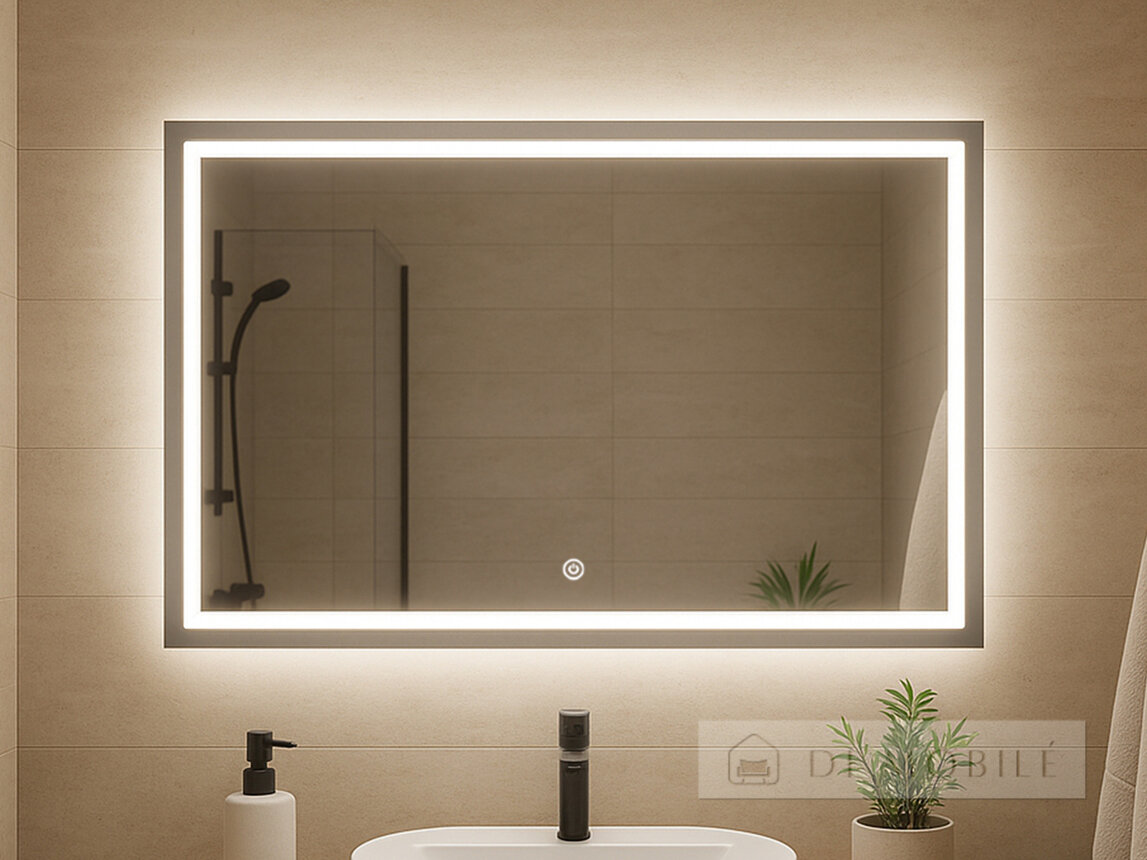 Oglindă orizontală dreptunghiulară cu iluminare frontală