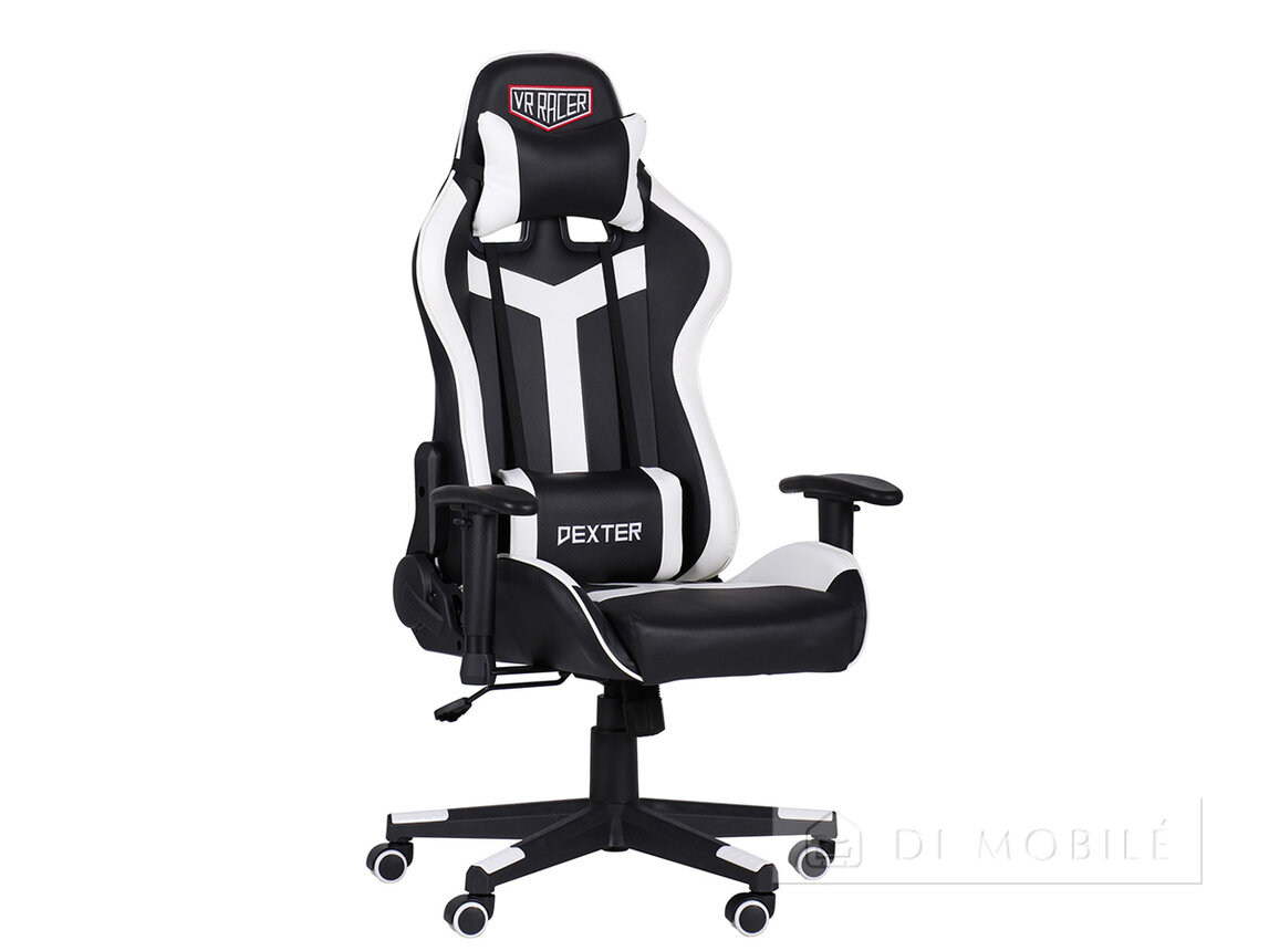Fotoliu „VR Racer Dexter Laser” (negru/alb)