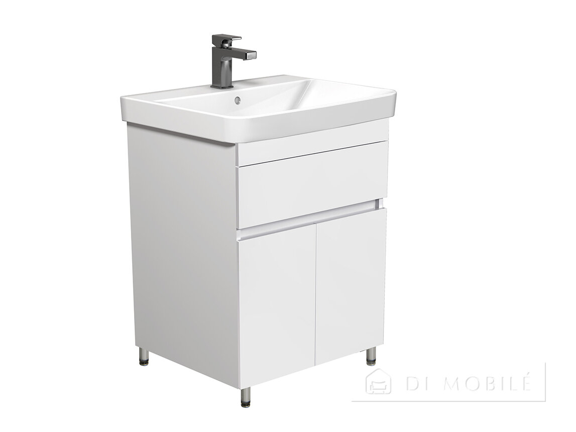Dulăpior de baie cu lavoar „City White” (pe picioare)