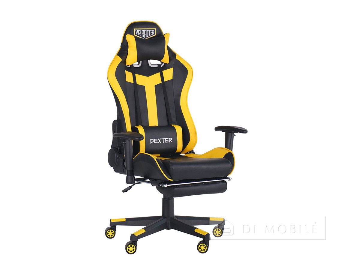 Fotoliu „VR Racer Dexter Rumble” (negru/galben)