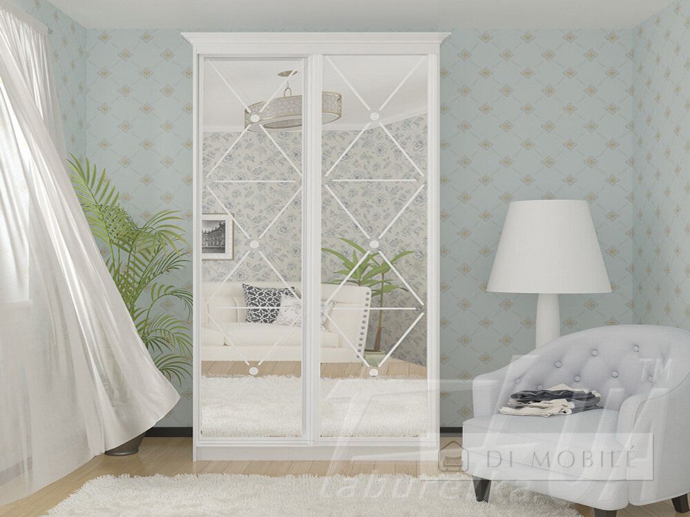 Cabinet coupe "Rome Venetiano" 1200 mm cu 2 uşi Alb
