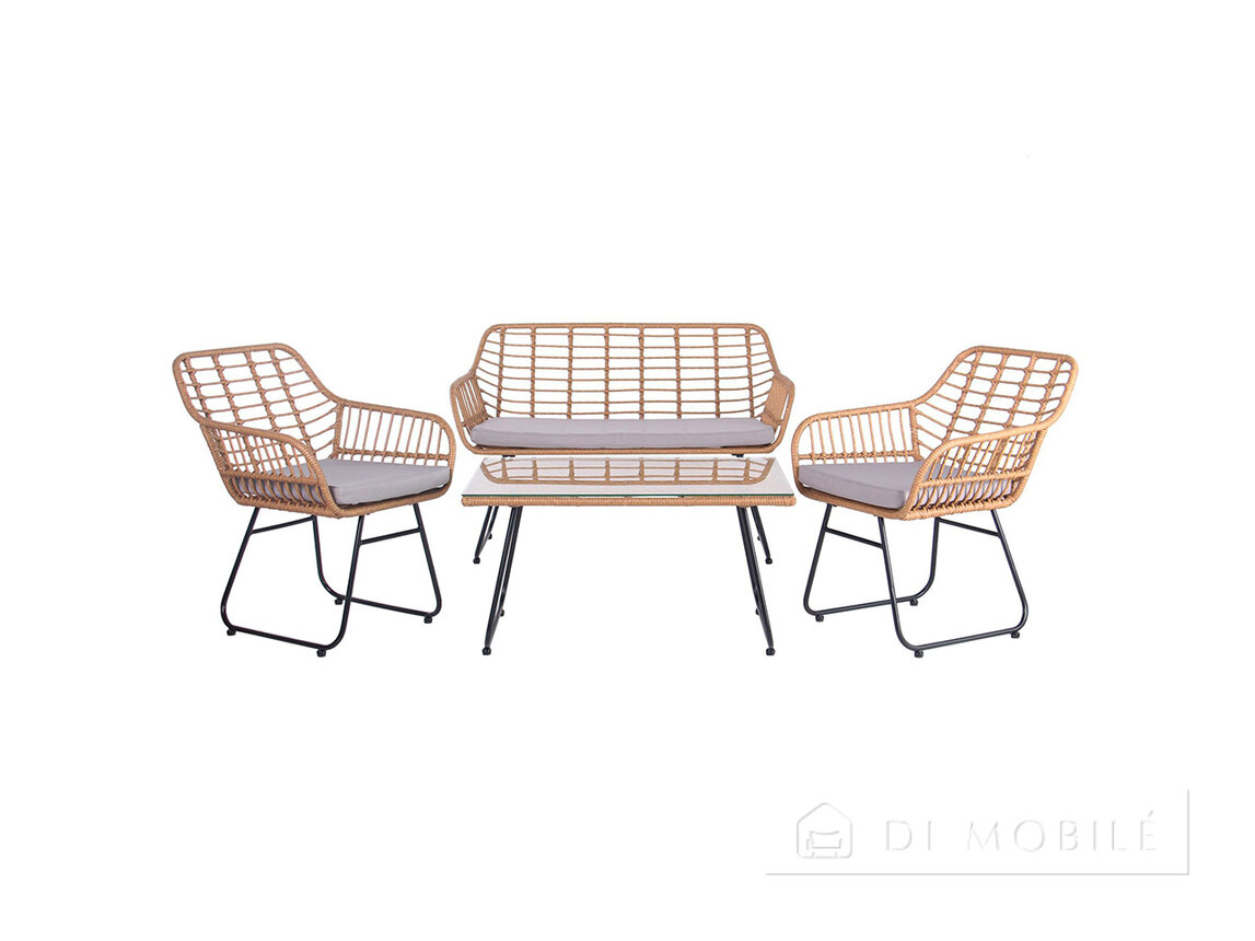 Set „Latino” negru, ratan latte