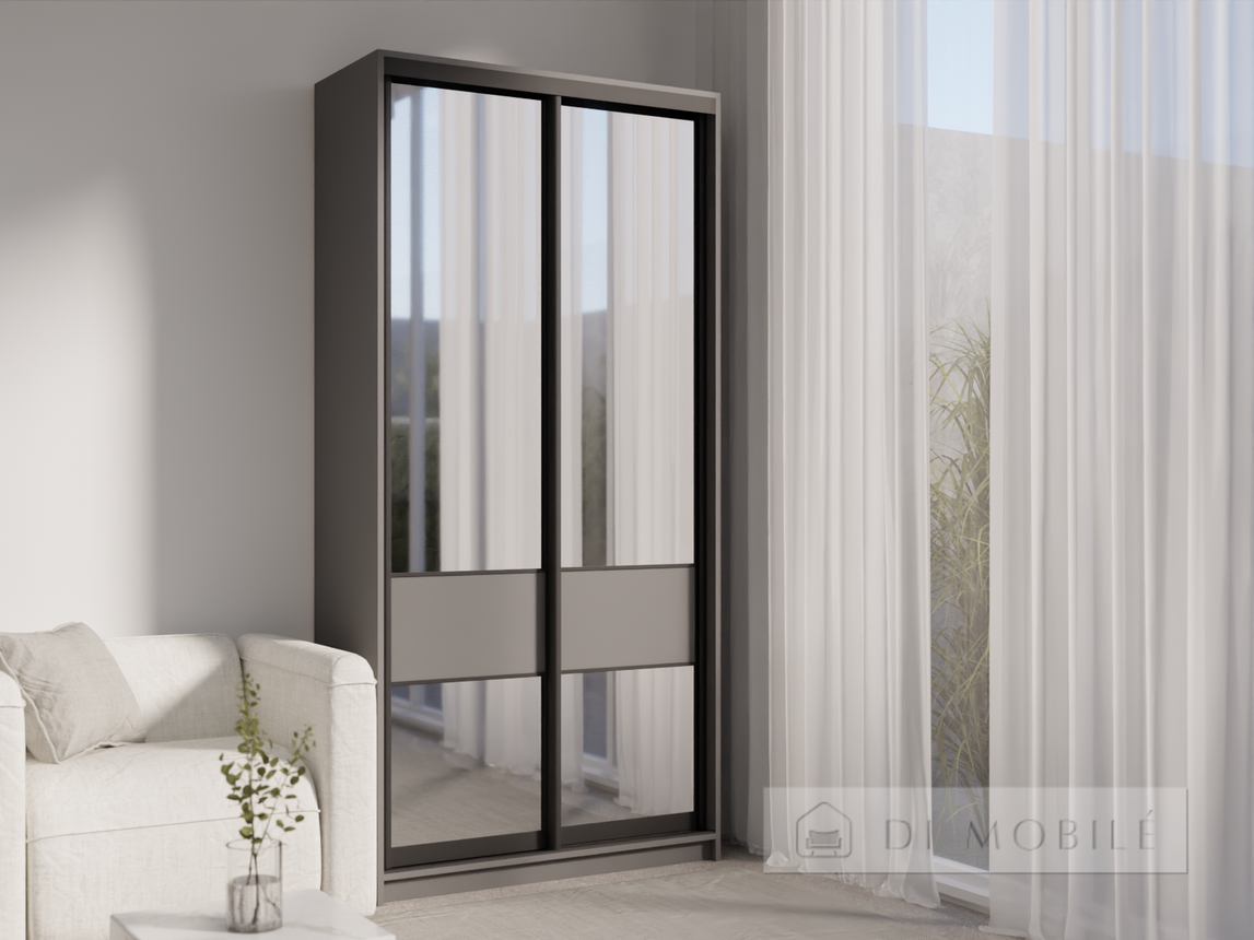 Шкаф-купе двухдверный "E-Line" ШК.1.1 1000 мм с полками, штангой/микролифт