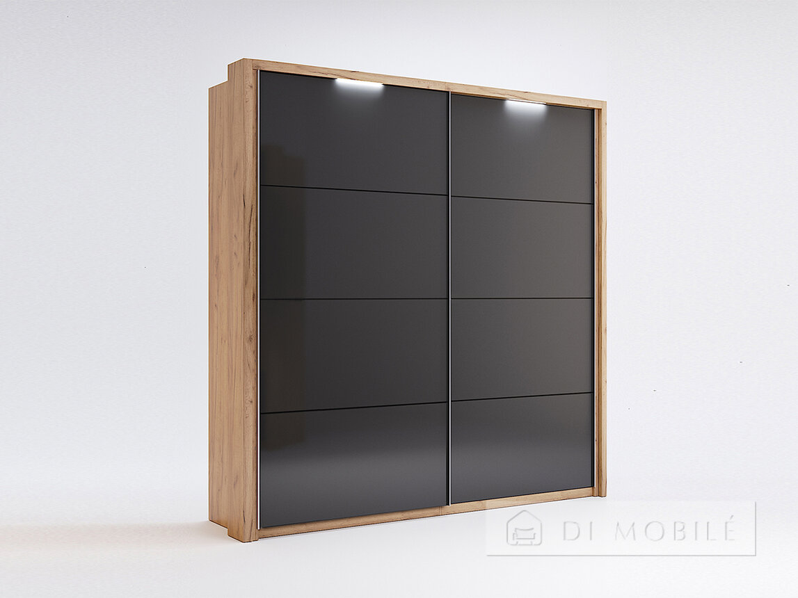 Closet coupe "Moon" 200x212x62 cm 2 usi luminat spate Mat Lava
