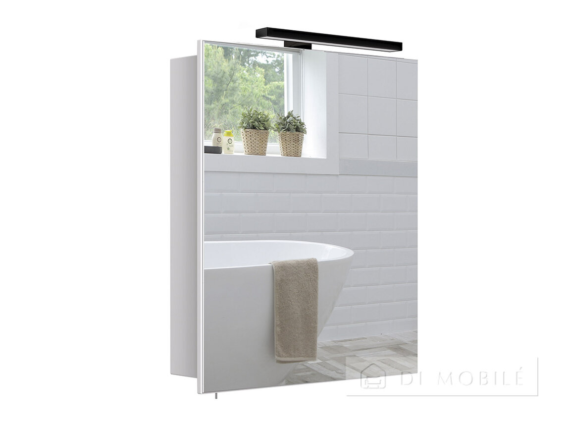 Dulap cu oglindă în baie "Runa Negru 54"