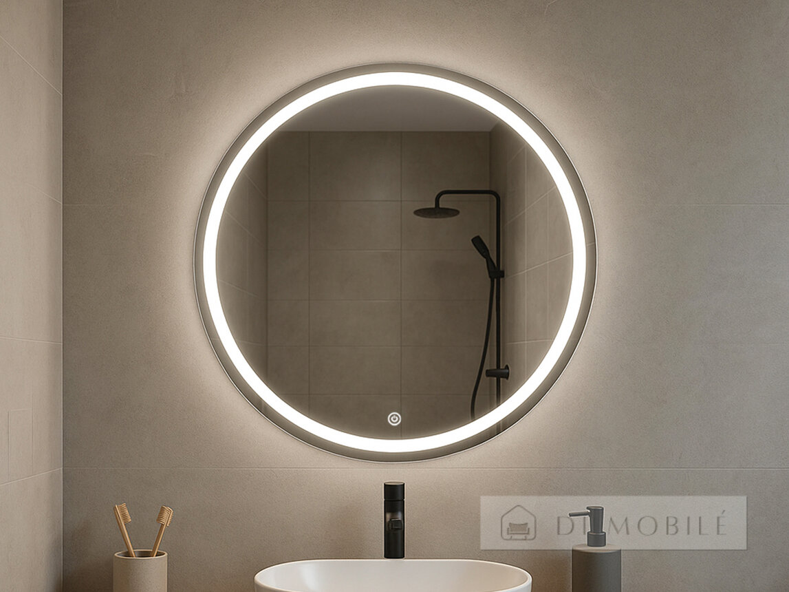 Oglindă rotundă cu iluminare față