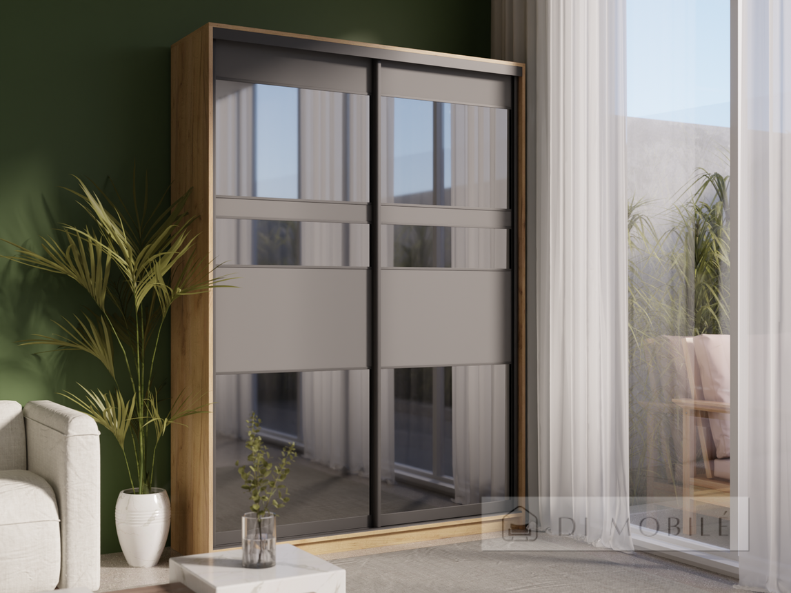 Шкаф-купе двухдверный "E-Line" ШК 2.3 1500 мм с штангой/микролифт