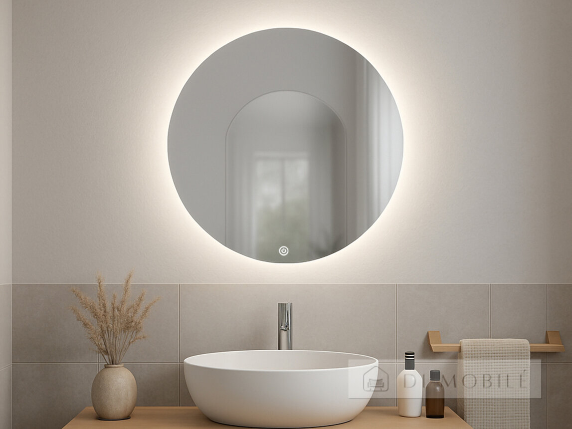 Oglindă rotundă cu iluminare de fundal