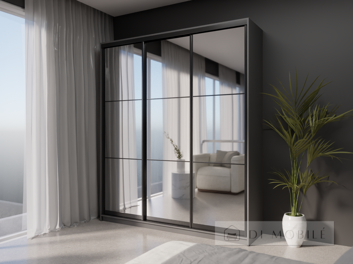 Dulap cu două uşi "E-Line" ShK 3.1 1800 mm cu bar / microlift şi rafturi