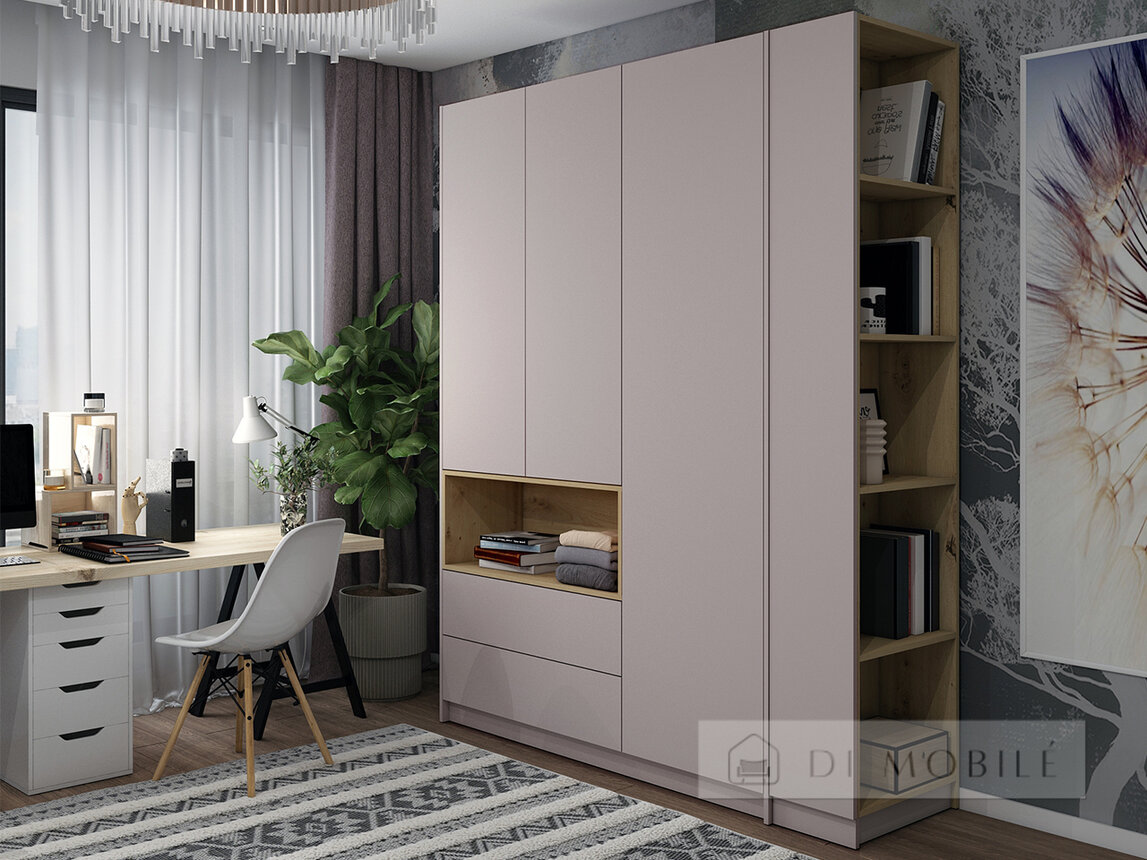 Cabinet de îmbrăcăminte cu nișă și raft "Dale" 3 chipboard