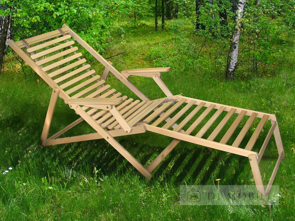 Шезлонг "Пикник" с подножкой