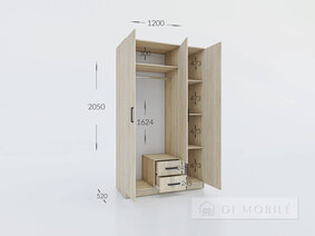 Шкаф 3Д 2Ш "Симпл"
