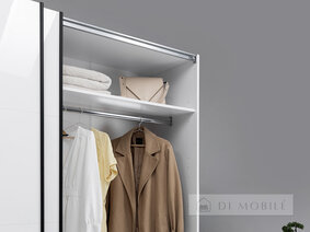 Dulap "Mila" 2.0 x 2.1 m usa Gloss White / Mirror
