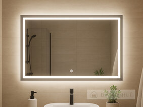 Зеркало прямоугольное горизонтальное с фоново-фронтальной подсветкой