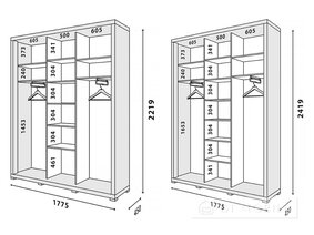 Шкаф купе "Домино" 1774 мм 3-дверный