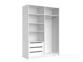 Closet "Mila" 1.5x2.1m usi Gloss White / Mirror