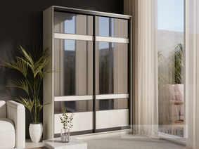 Шкаф-купе двухдверный "E-Line" ШК 2.1 1500 мм с штангой/микролифт и полками