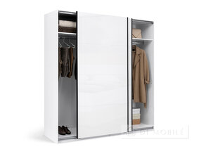 Dulap "Mila" 2.0 x 2.1 m usa Gloss White / Mirror