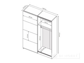 Closet "Mila" 1.5x2.1m usa Gloss White