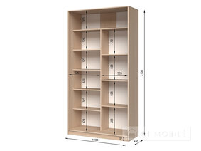 Dulap cu două uşi "E-Line" ShK.1.2 1100 mm cu rafturi