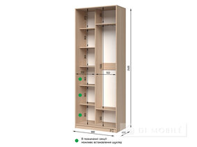 Шкаф-купе двухдверный "E-Line" ШК.1.1 900 мм